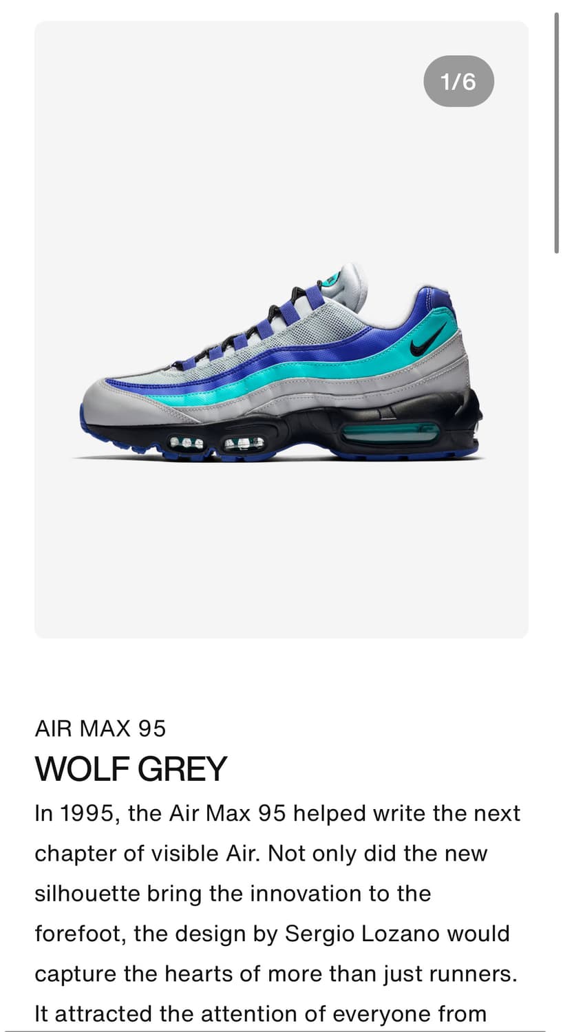 Nike Airmax 95 OG 울프그레이(260) 상품이미지5