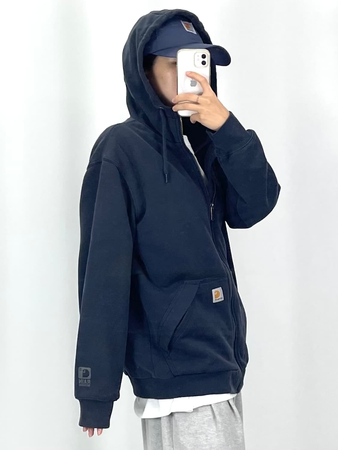 루키CK9741: 칼하트 네이비 후드 집업  상품이미지3