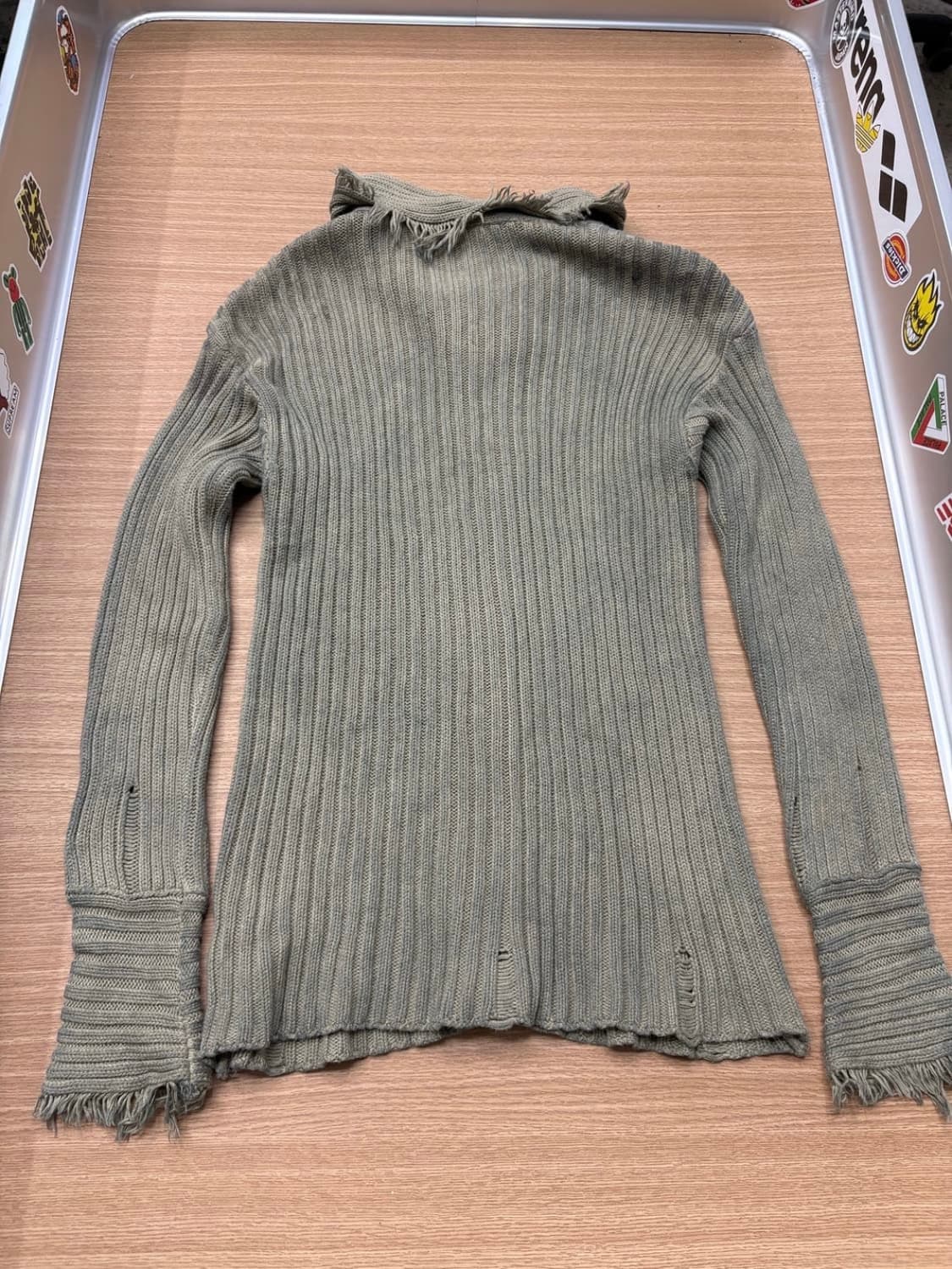 디젤 그런지가공 니트 집업 (made in italy) 상품이미지5