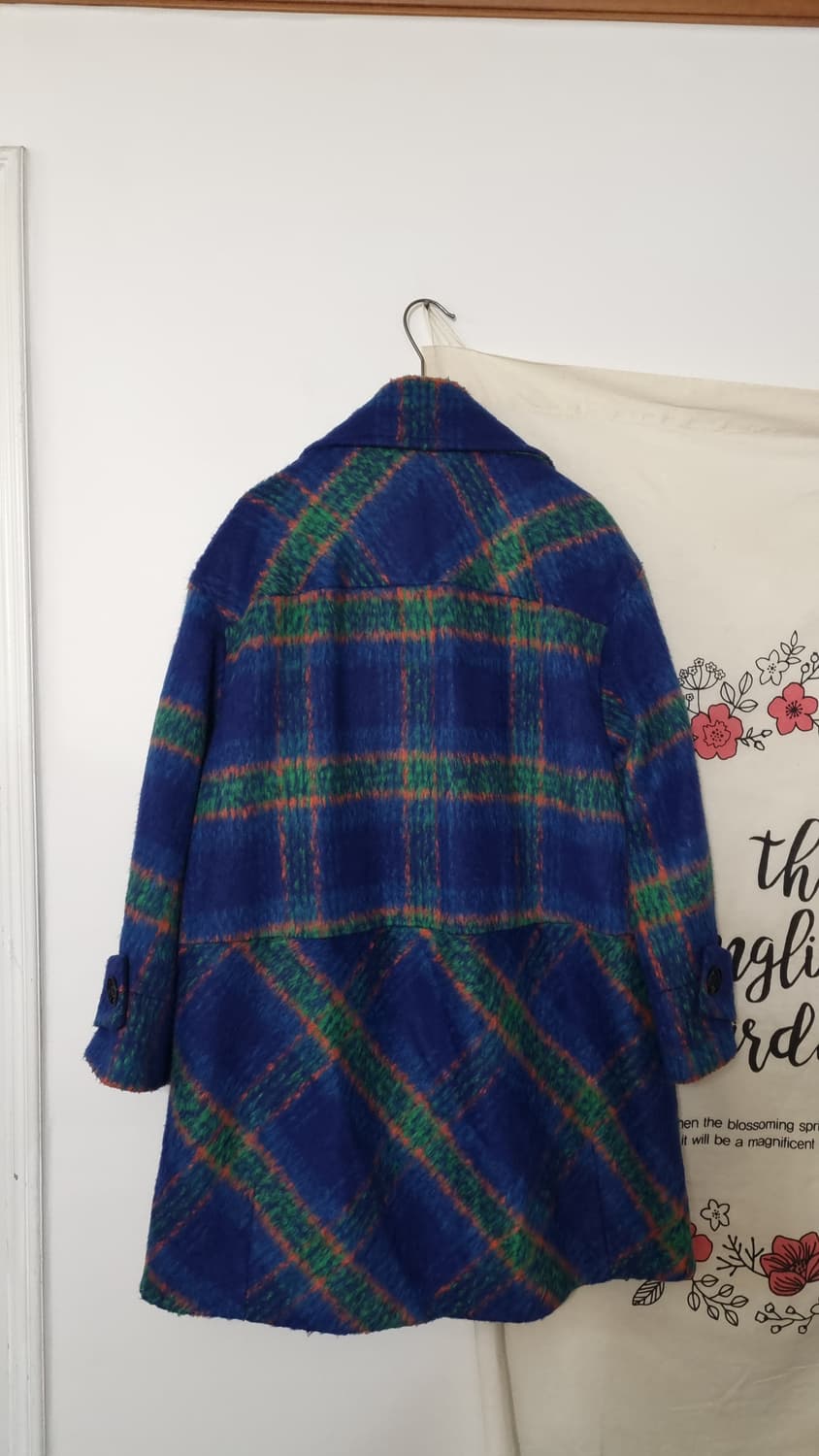 코오롱 MAXZA 컬렉션 체크 패턴 볼륨소매 하프코트 상품이미지7