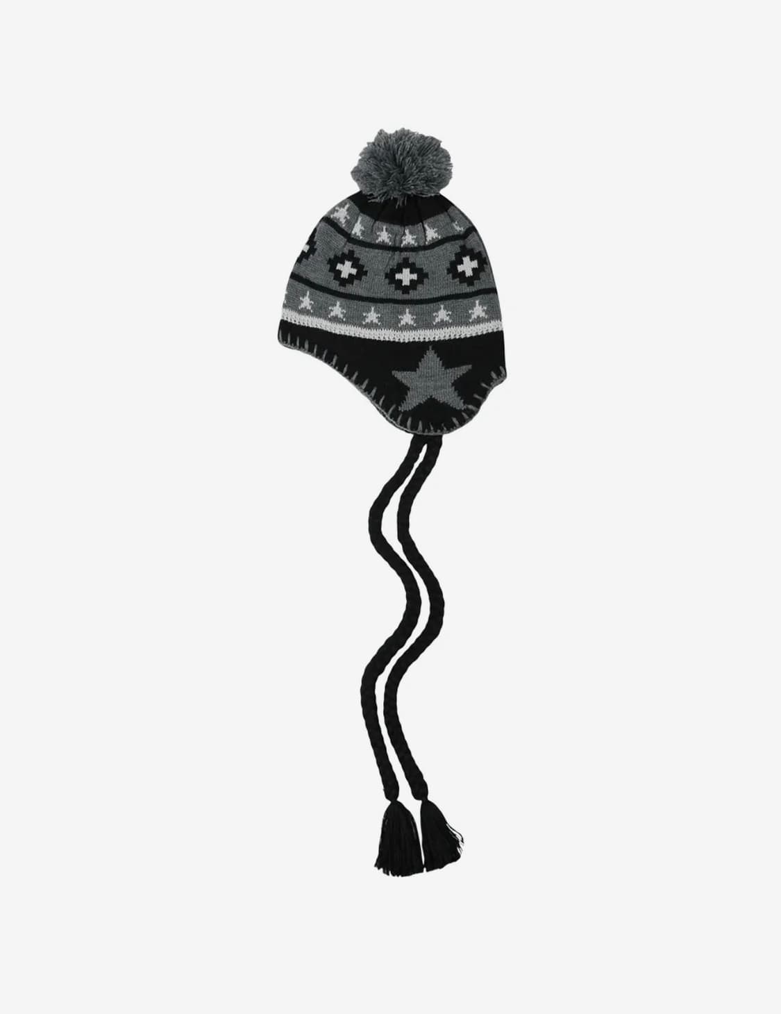 STAR EARFLAP BEANIE [BLACK] 상품이미지1