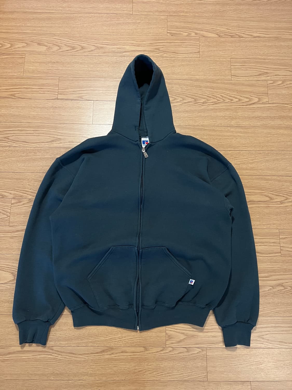 90s 러셀 빈티지 후드집업 그린 XL 상품이미지2