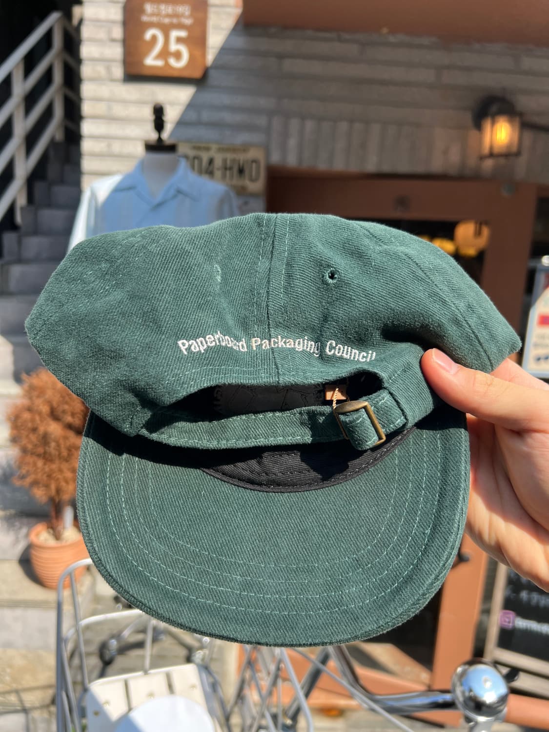 90's Made in USA RECYCLABLE 로고 그린 볼캡 상품이미지6