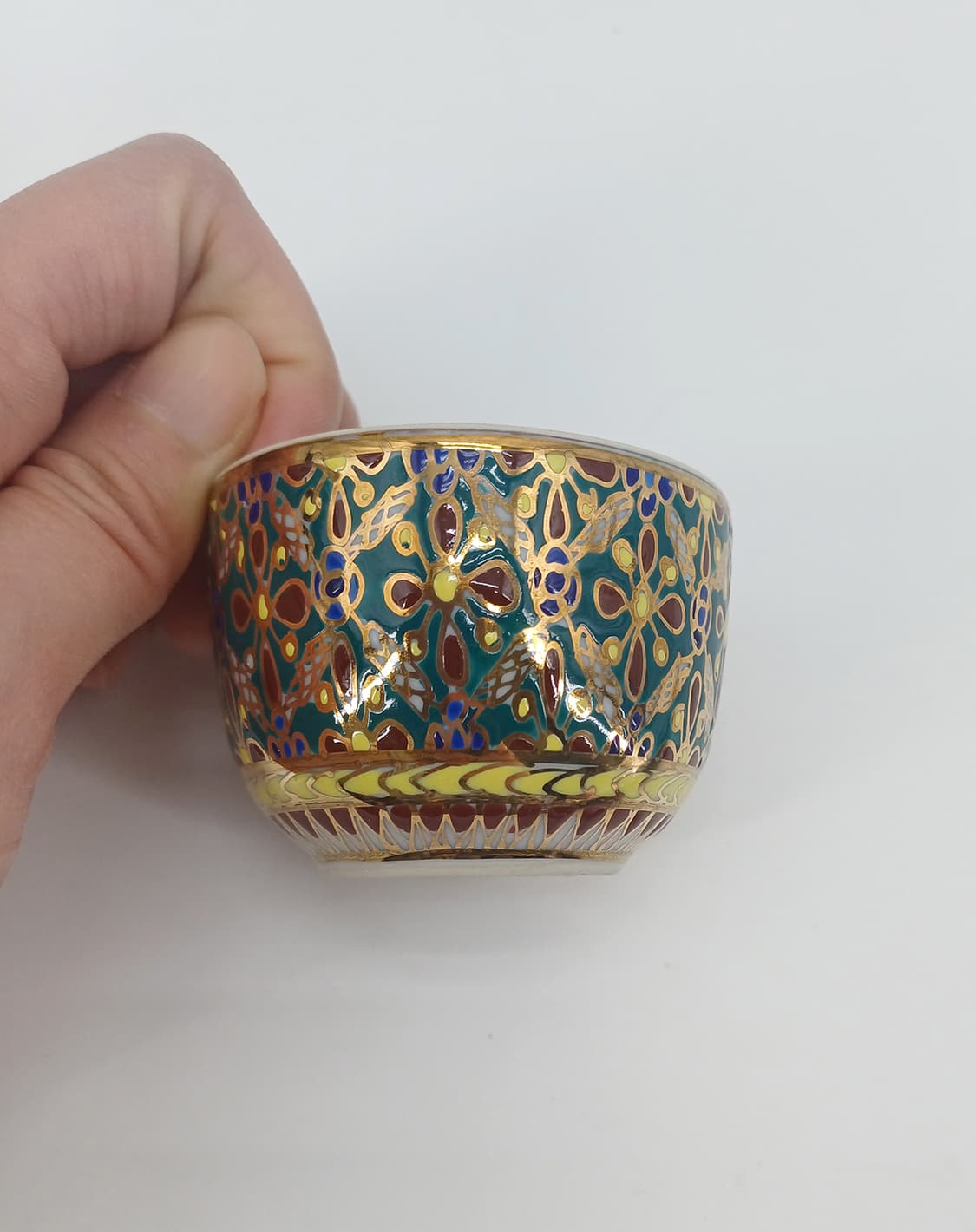 레트로 빈티지 인테리어 소품 태국 추정 금박 컵 유리잔 상품이미지5