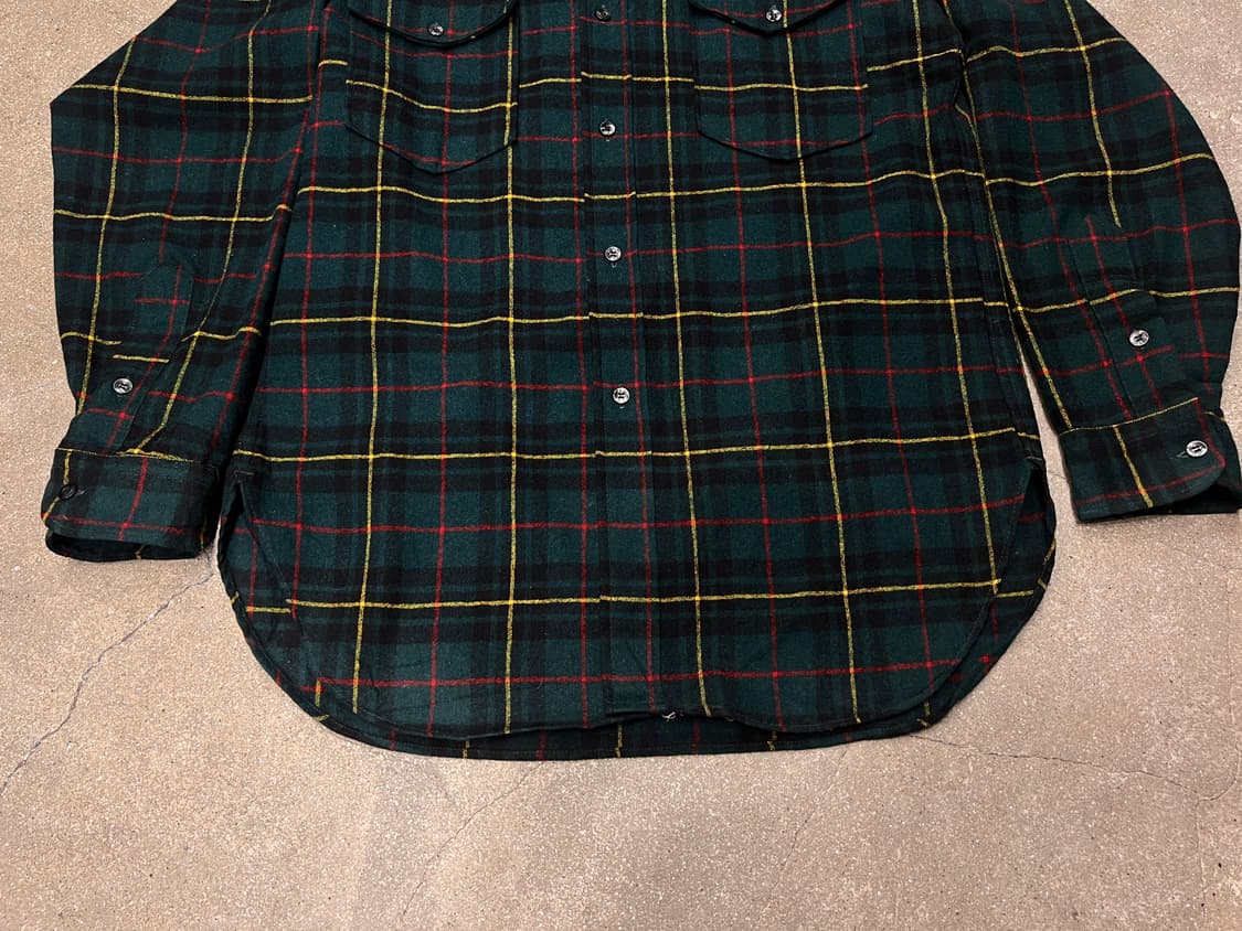 70‘s 펜들턴 울 체크 셔츠 그린 상품이미지5