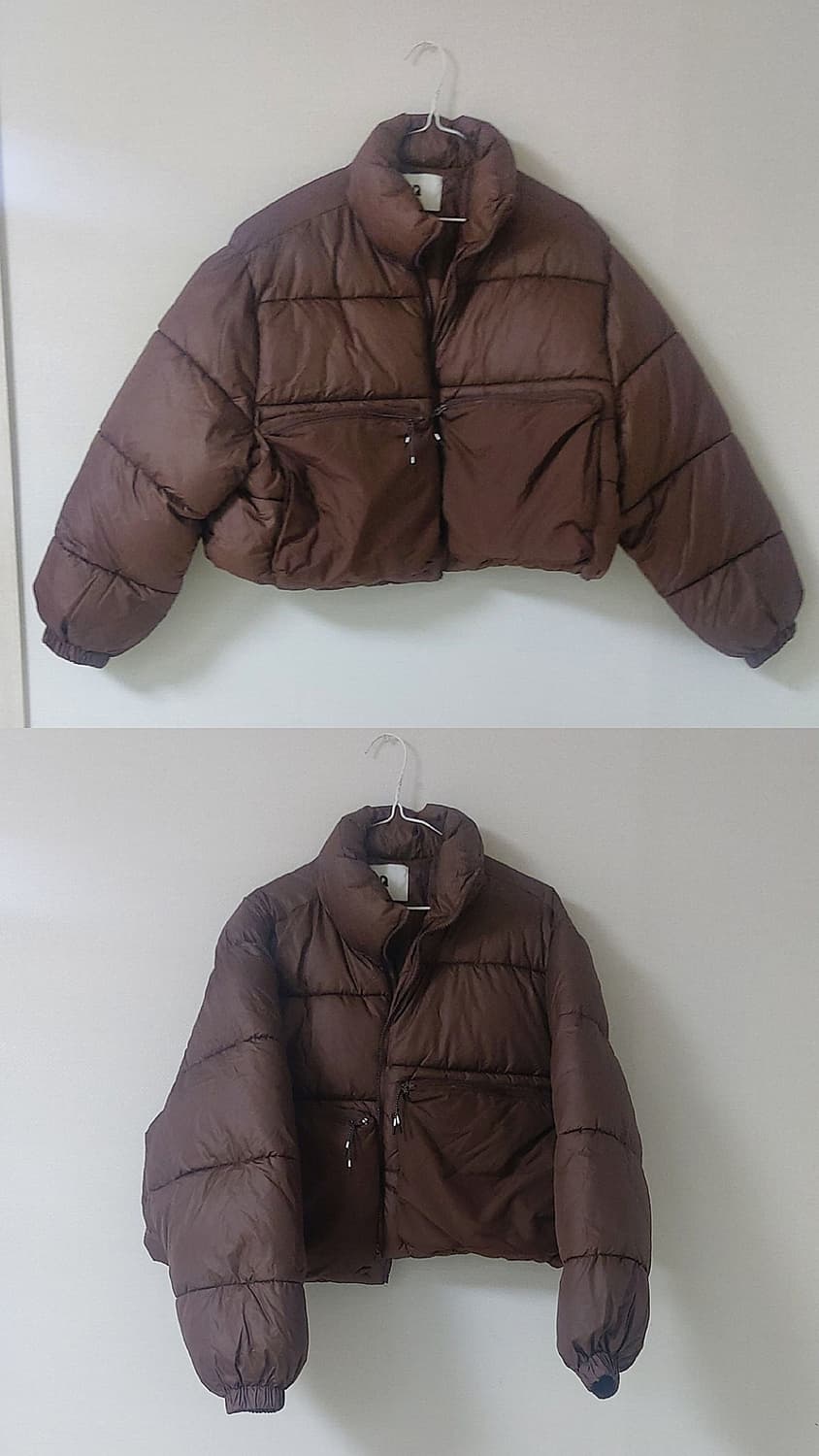브릭 브라운 빅포켓 숏패딩 상품이미지7
