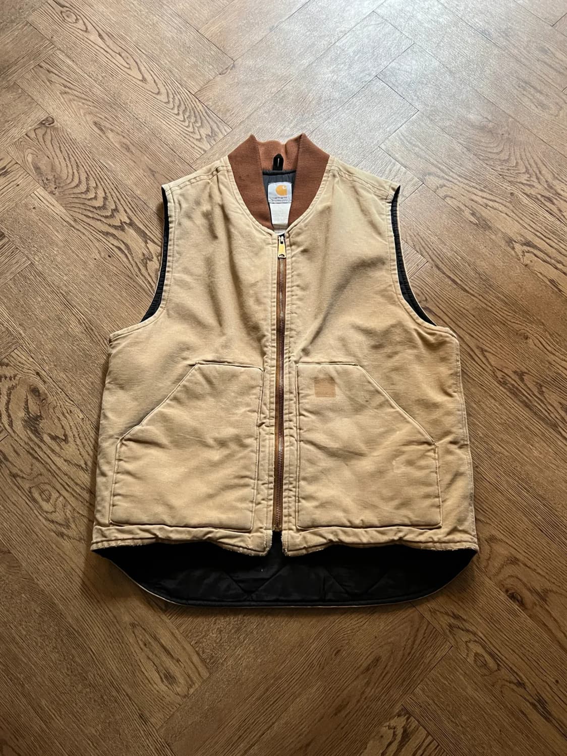 [M]칼하트 USA 빈티지 페이딩 브라운 워크 베스트 상품이미지1