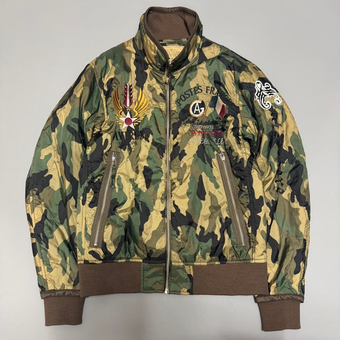 아비렉스(AVIREX) 밀리터리 카모 양면 자수로고 집업 퀄팅 자켓 상품이미지8