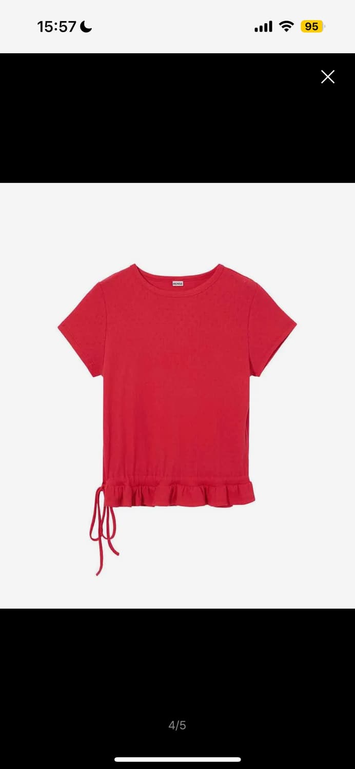렌세  Eyelet Frill Half T-shir 판매 상품이미지1