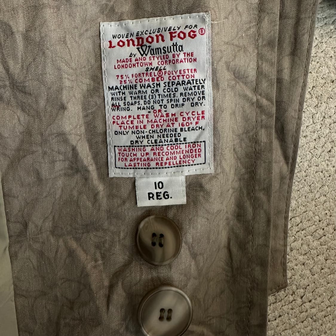 70~80s USA 런던포그 (LONDON FOG) 트렌치 코트 상품이미지6