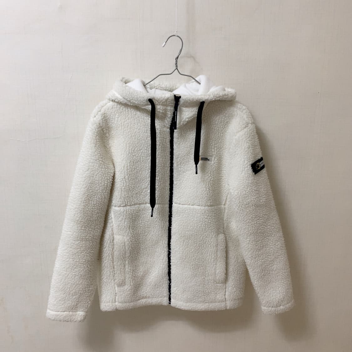 내셔널지오그래픽 남녀공용 코스토니 플리스 뽀글이 후리스 아이보리 후드집업 상품이미지1