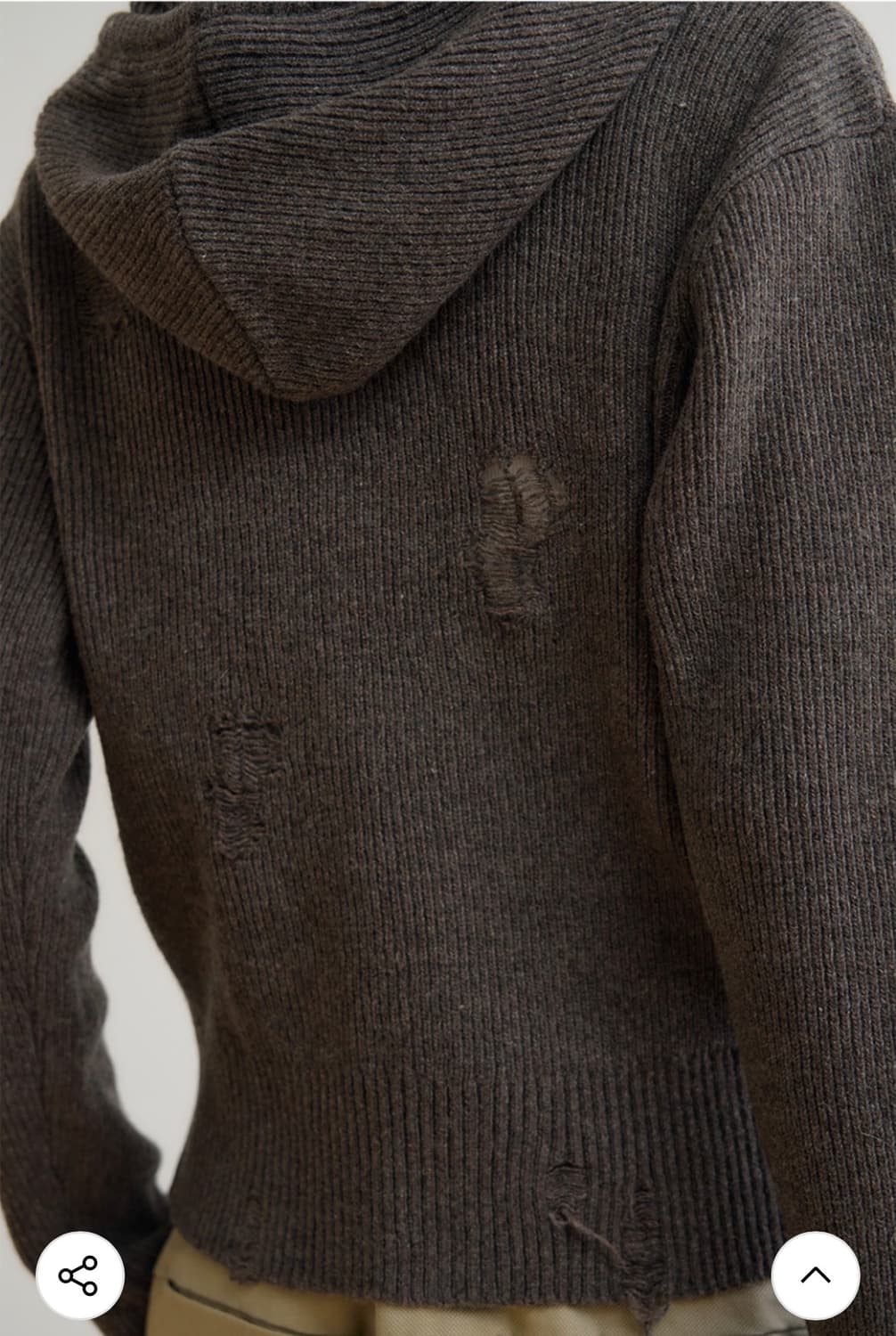 시스에이 울 블랜딩 니트 집업 브라운 상품이미지2