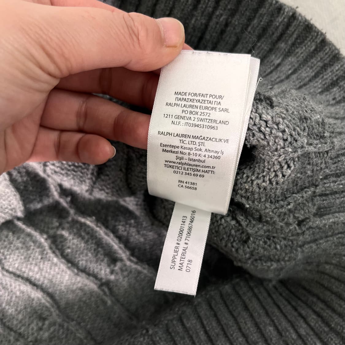 100 폴로랄프로렌 꽈배기 그레이 니트 상품이미지7
