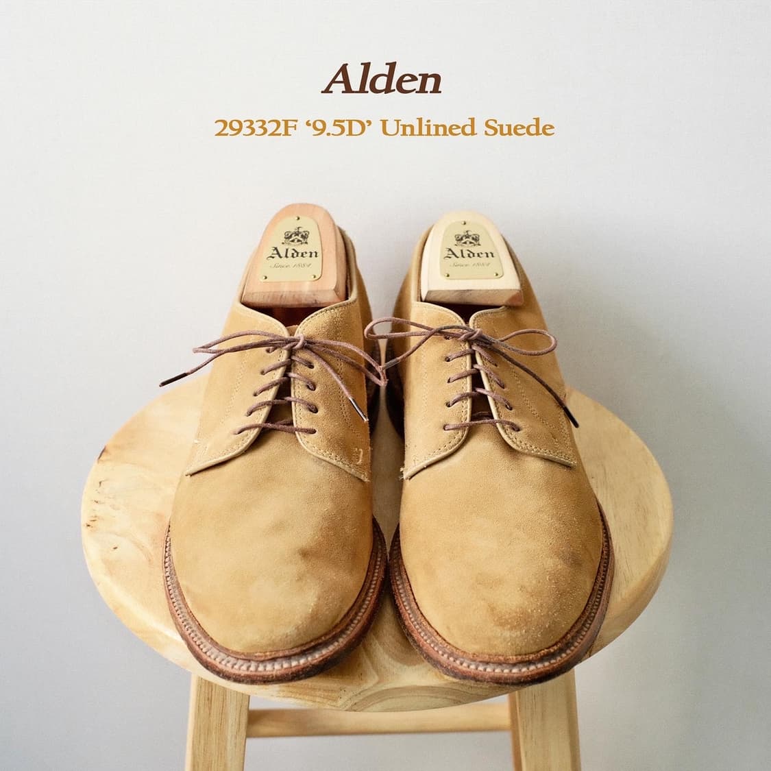 알든 29332F 9.5D 언라인드 스웨이드 더비슈즈 상품이미지1