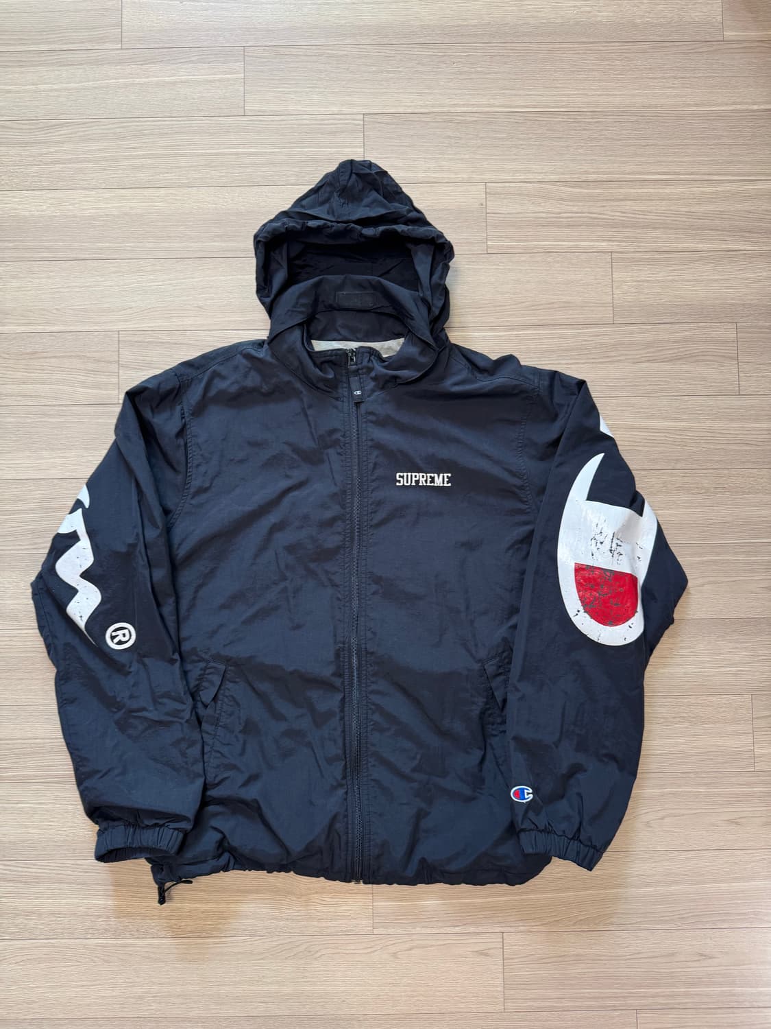 슈프림 챔피온 콜라보 스크립트 로고 후디드 자켓 L 상품이미지4