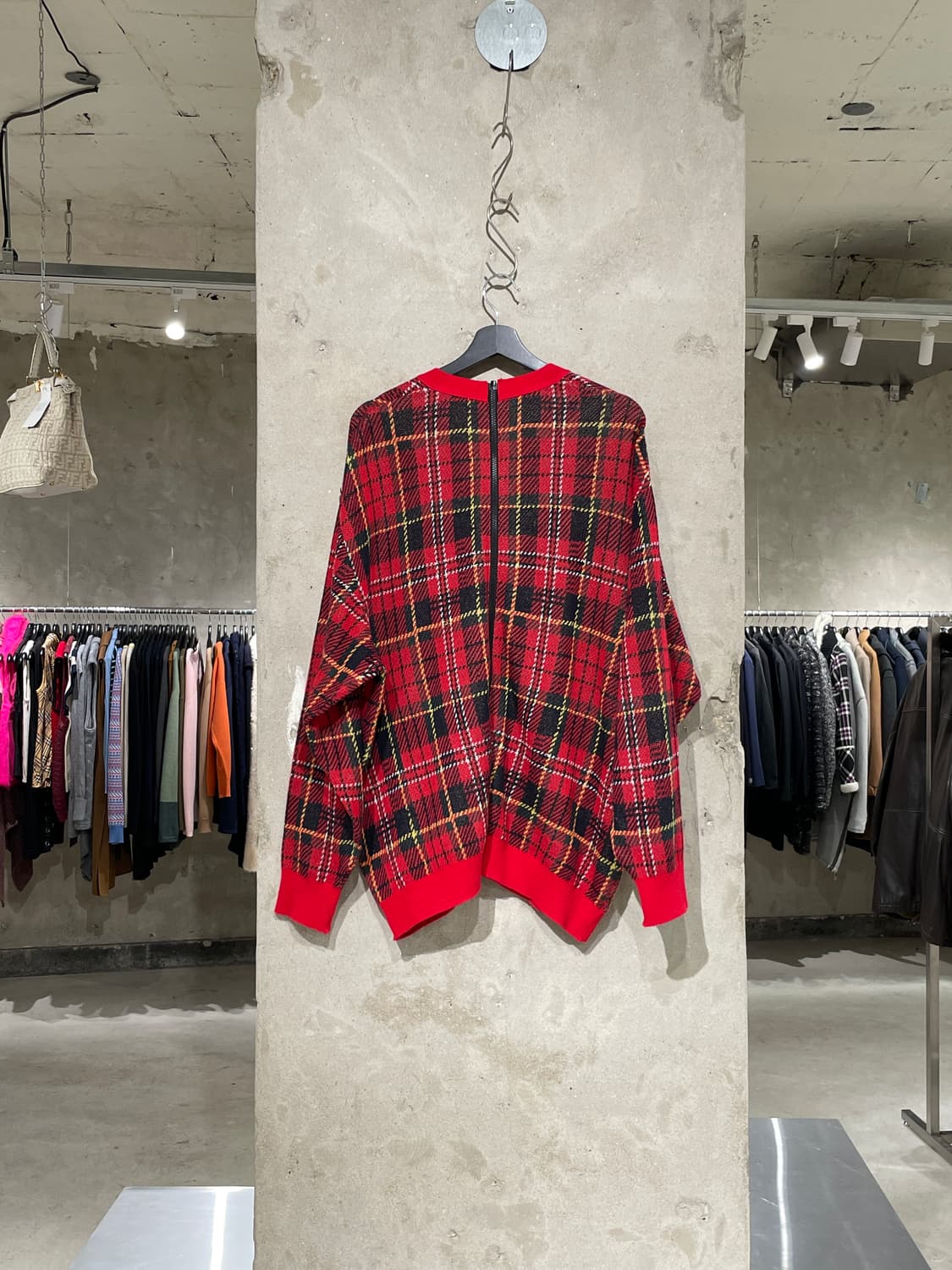 언더커버 레드 플레이드 체크 버튼 가디건 상품이미지6