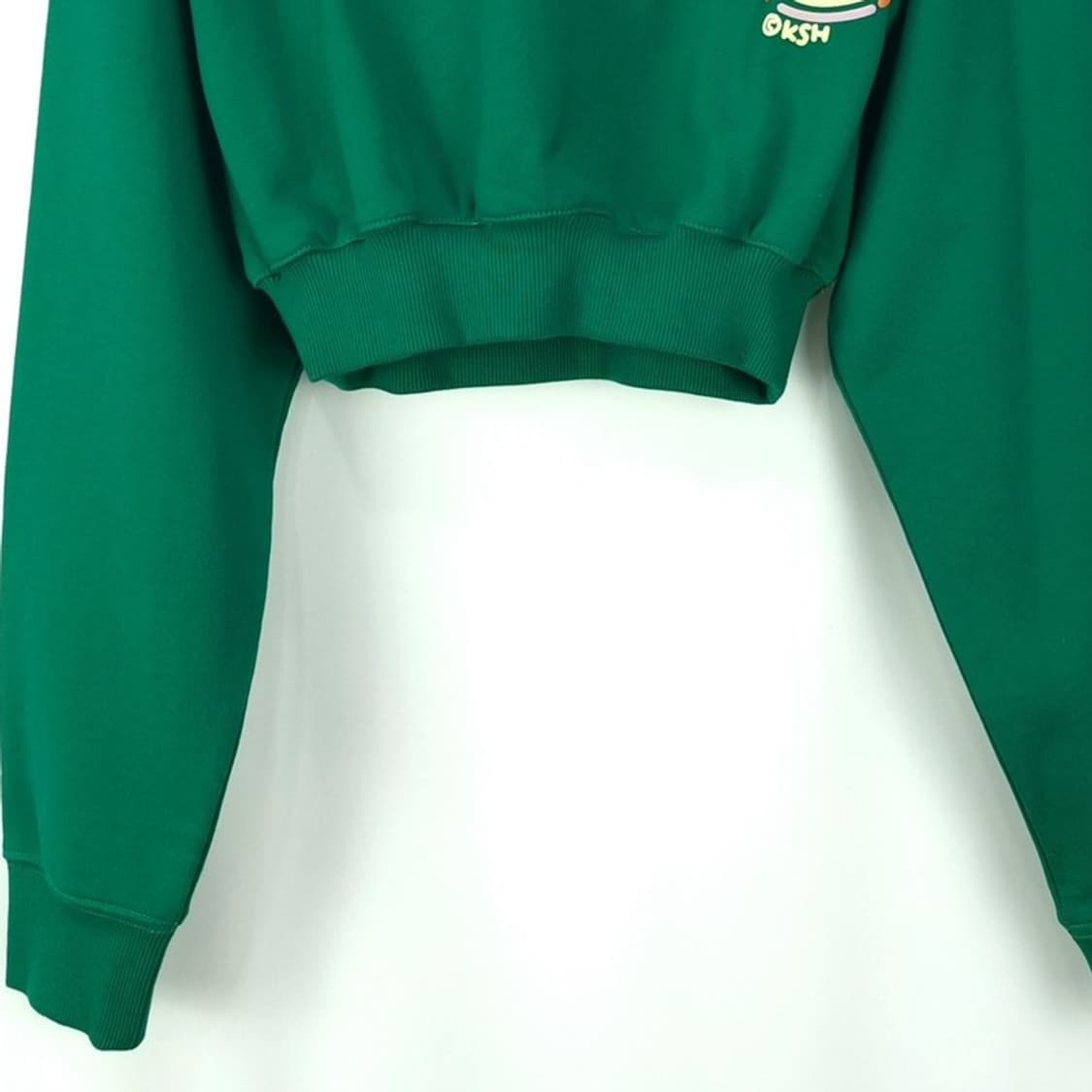 [키르시] 그래픽 프린팅 크롭 맨투맨 카키 M19079 상품이미지5