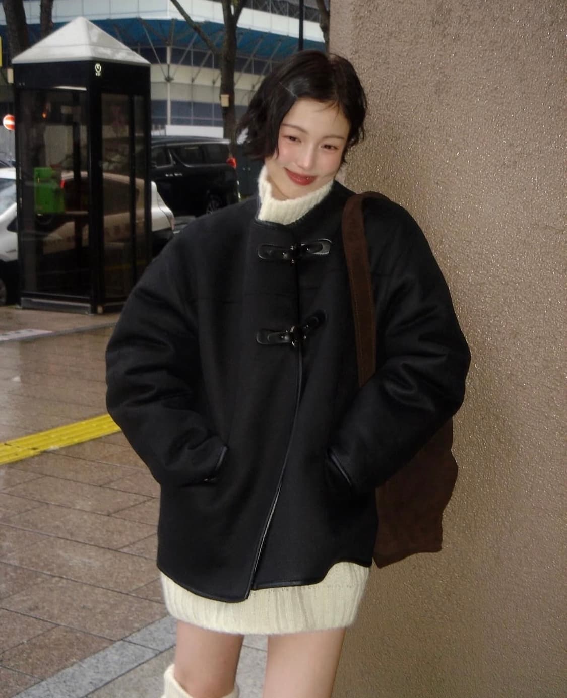 오브네어 클래식 버클 무스탕 자켓 새상품 상품이미지6