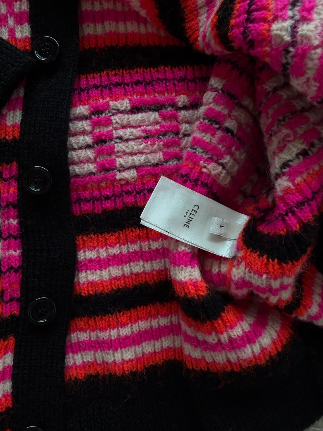 셀린 멀티컬러 로고 가디건 L 셀린느 상품이미지3