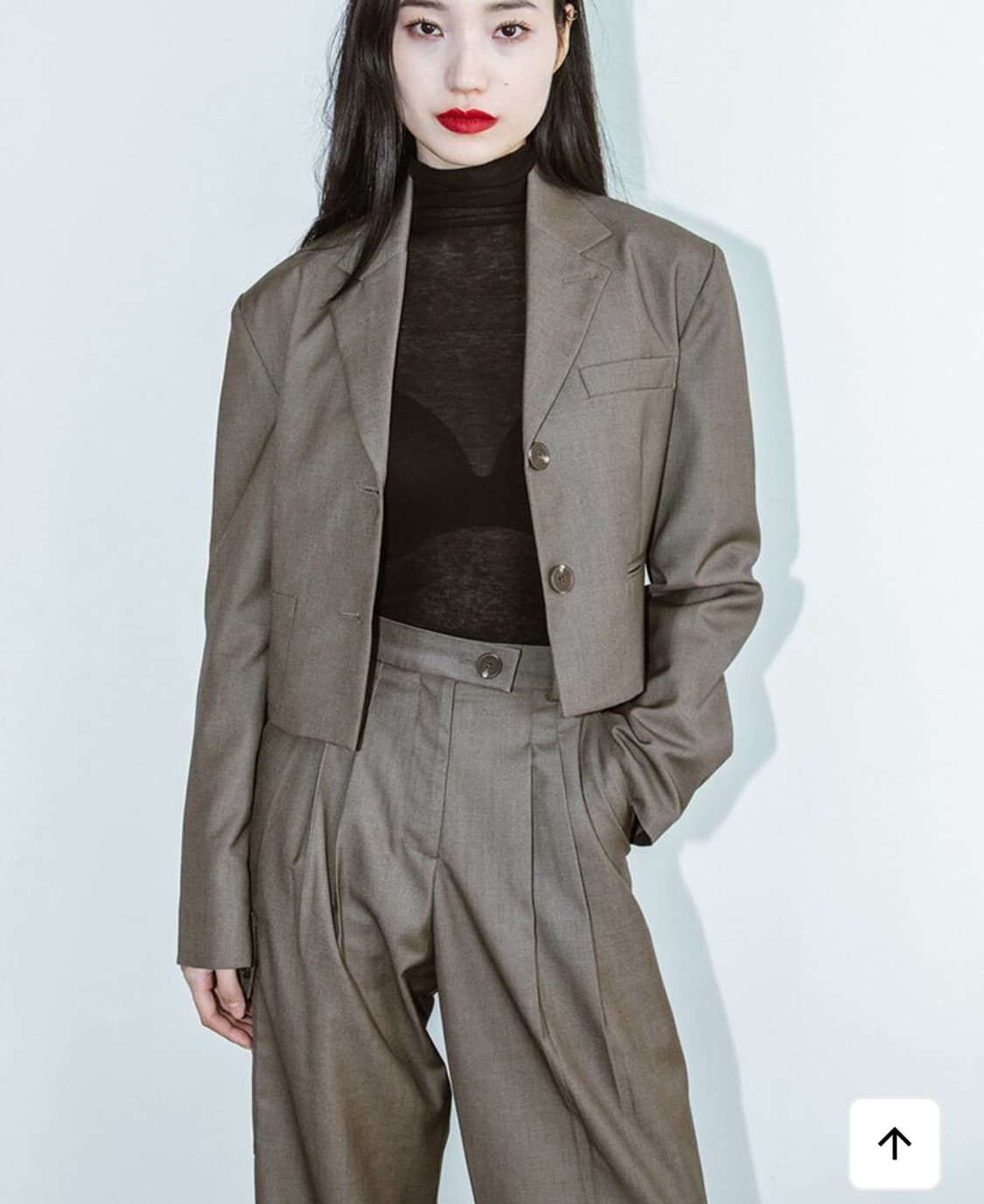 카프리슈 카키브라운 언발란스 포켓 셋업 (자켓 + 슬랙스) 상품이미지1