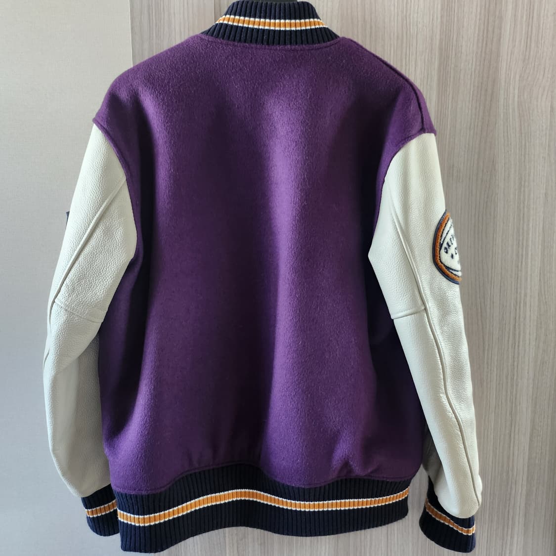 아웃스탠딩 레더 스타디움 자켓 퍼플 상품이미지2