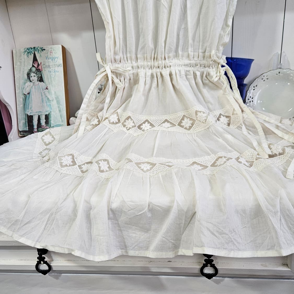 엑시즈팜(Axes Femme) 아이보리 레이스 티어드 원피스 상품이미지6