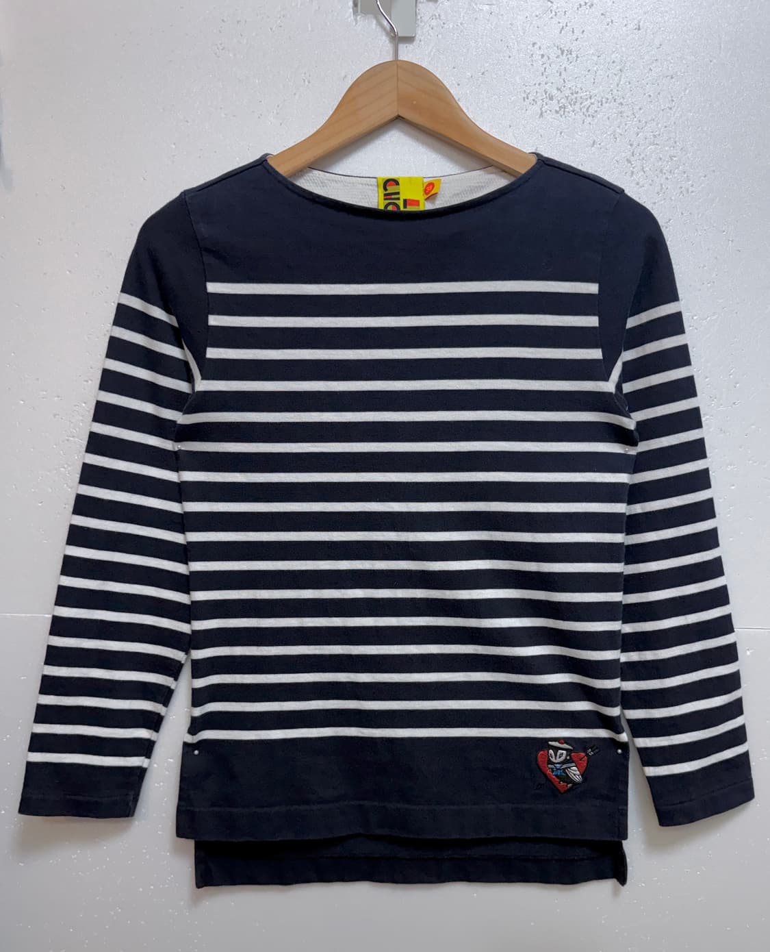 럭키슈에뜨 스트라이프 티셔츠 38( 55)단가라 긴팔 네이비 상품이미지1