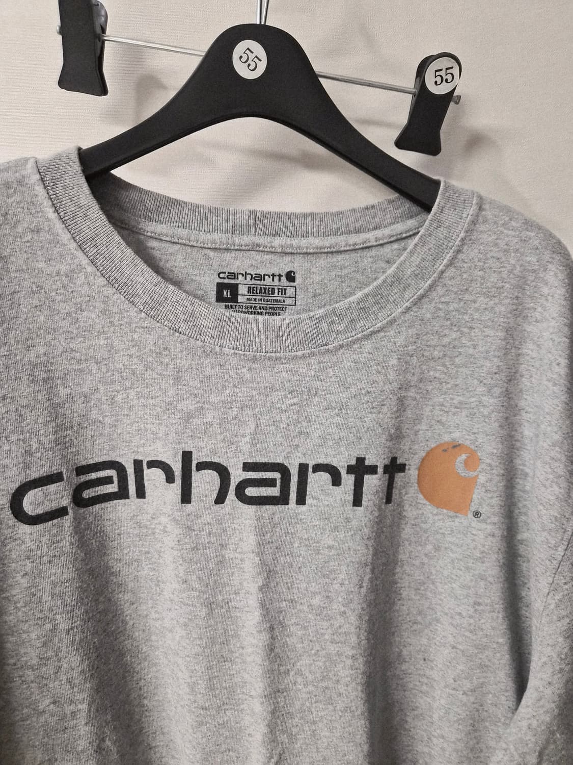 XL] 칼하트(Carhartt) 로고 반팔 티셔츠 (그레이/릴렉스핏) 상품이미지2