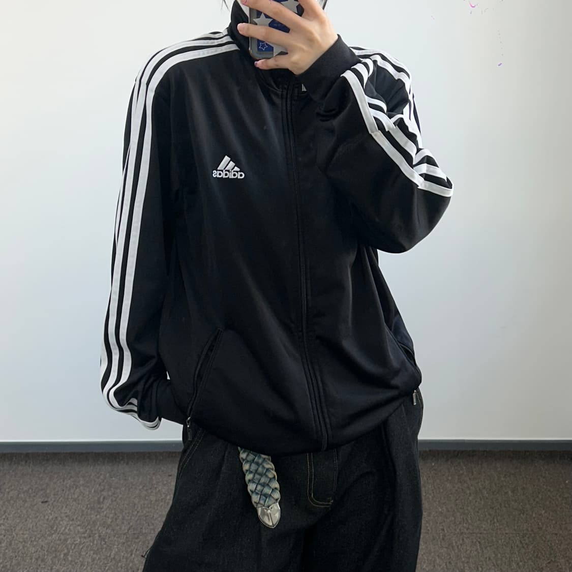 Adidas 아디다스 삼각로고 블랙 트랙탑 져지 상품이미지2