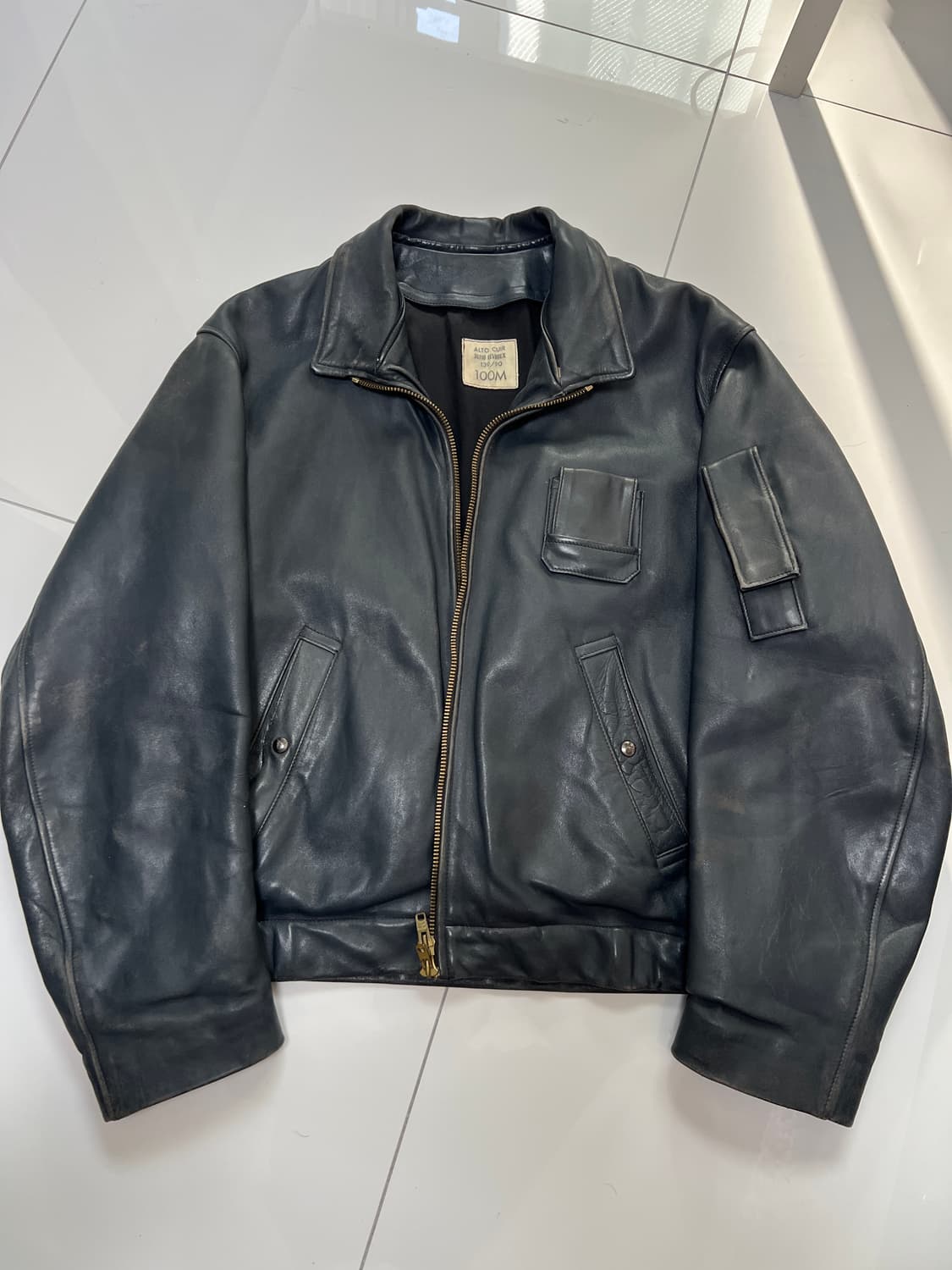 80s 프랑스 공군 파일럿 레더 자켓 오리지널 상품이미지1