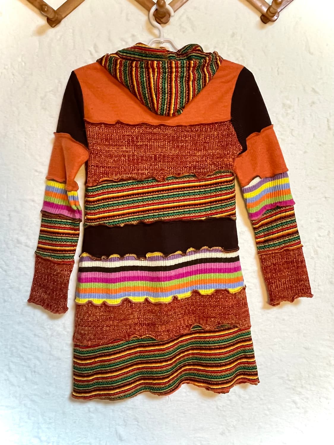 빈티지 패치 니트 원피스 후드 가디건 아우터 상품이미지3