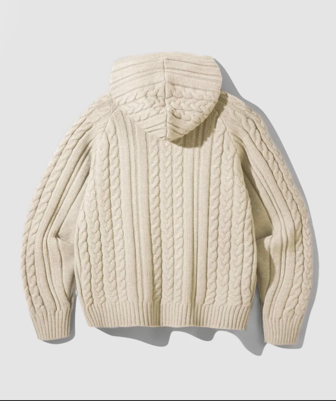 디미트리블랙 2WAY 헤비웨이트 케이블 니트 후드 집업 상품이미지3