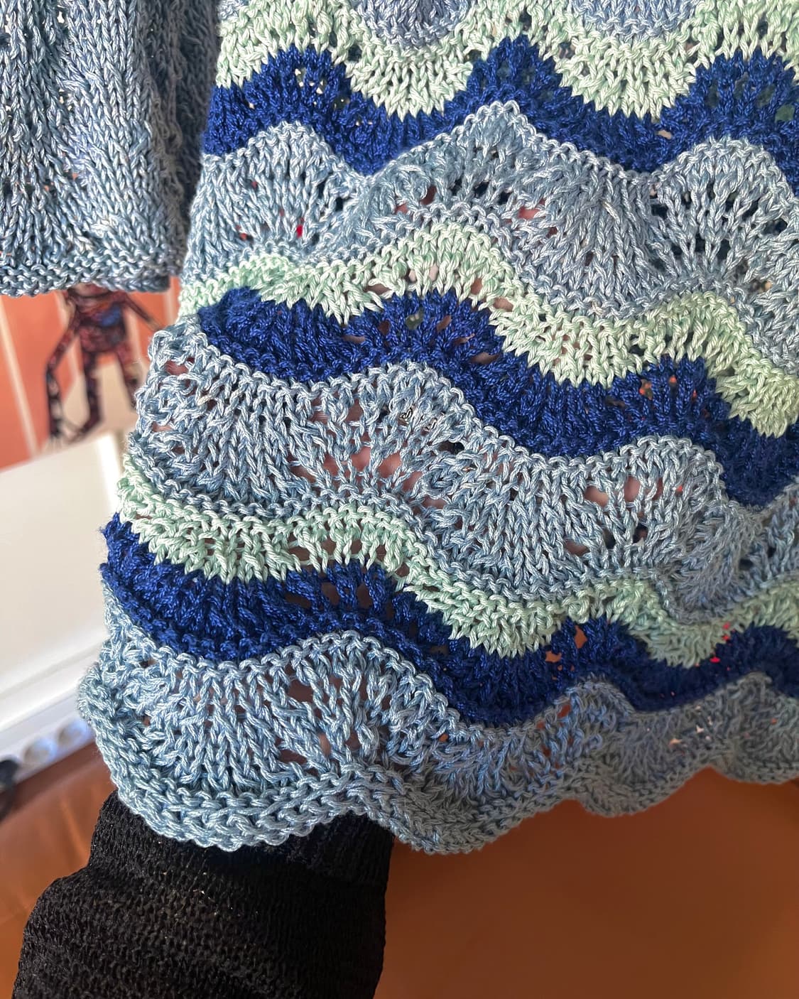 Jpn Vintage Waves Pattern Mesh Knit 상품이미지4