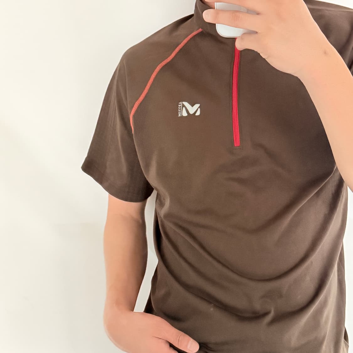 밀레 기능성 반집업 롱슬리브 티셔츠 (브라운)  상품이미지2