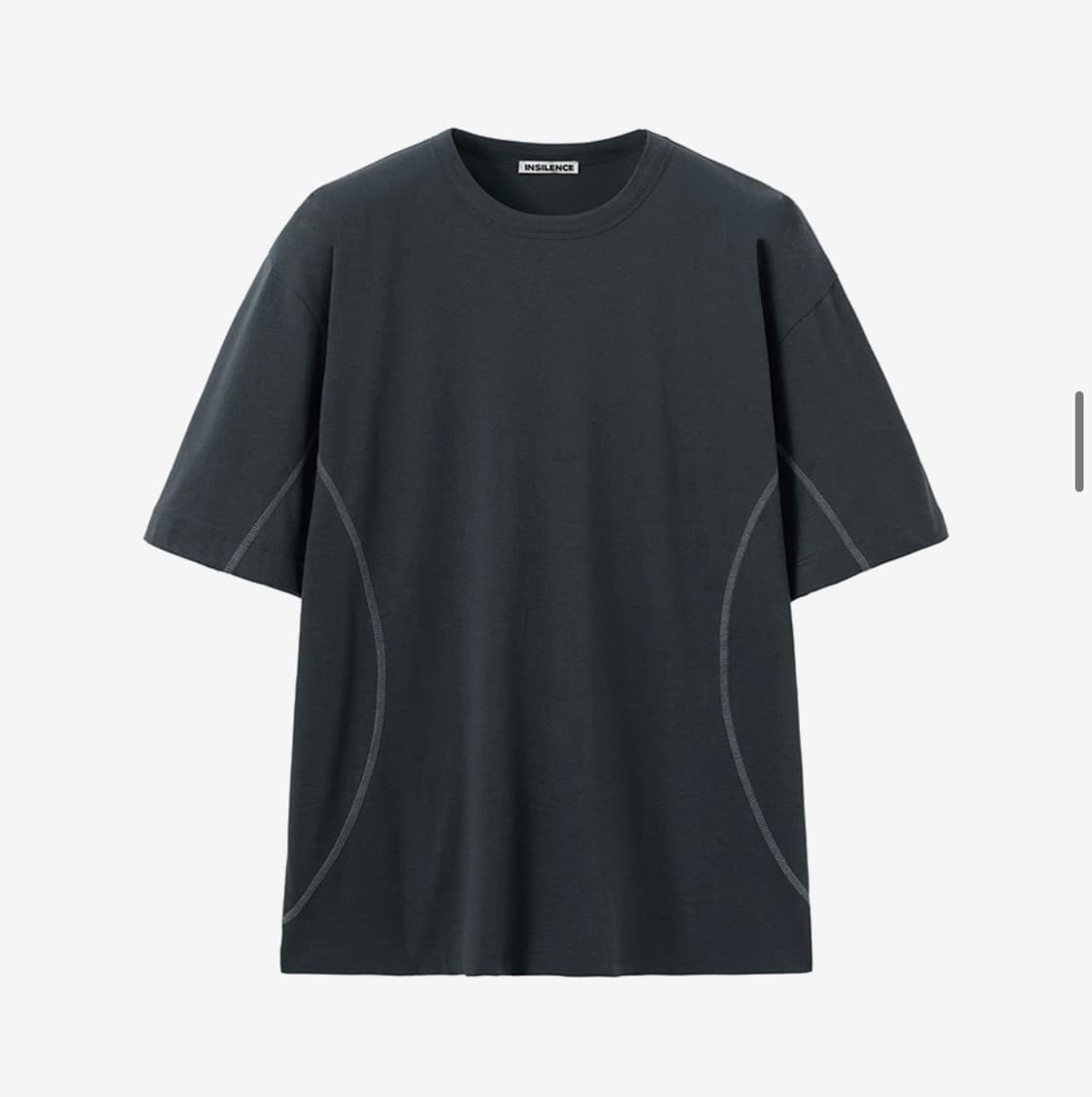 (새상품) 인사일런스 커브드 드레이프 티셔츠 CHARCOAL 상품이미지1