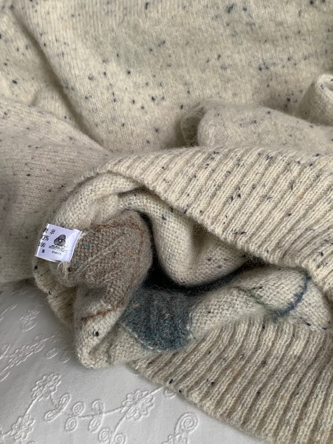 퓨어 울 100 셰틀랜드 쿠앤크 보카시 아가일 니트 상품이미지5