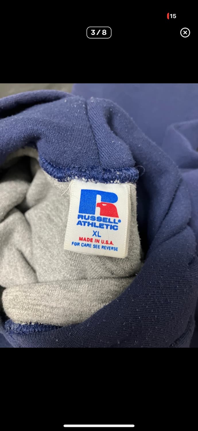 80s 러셀 더블페이스 후디 네이비 XL 상품이미지3