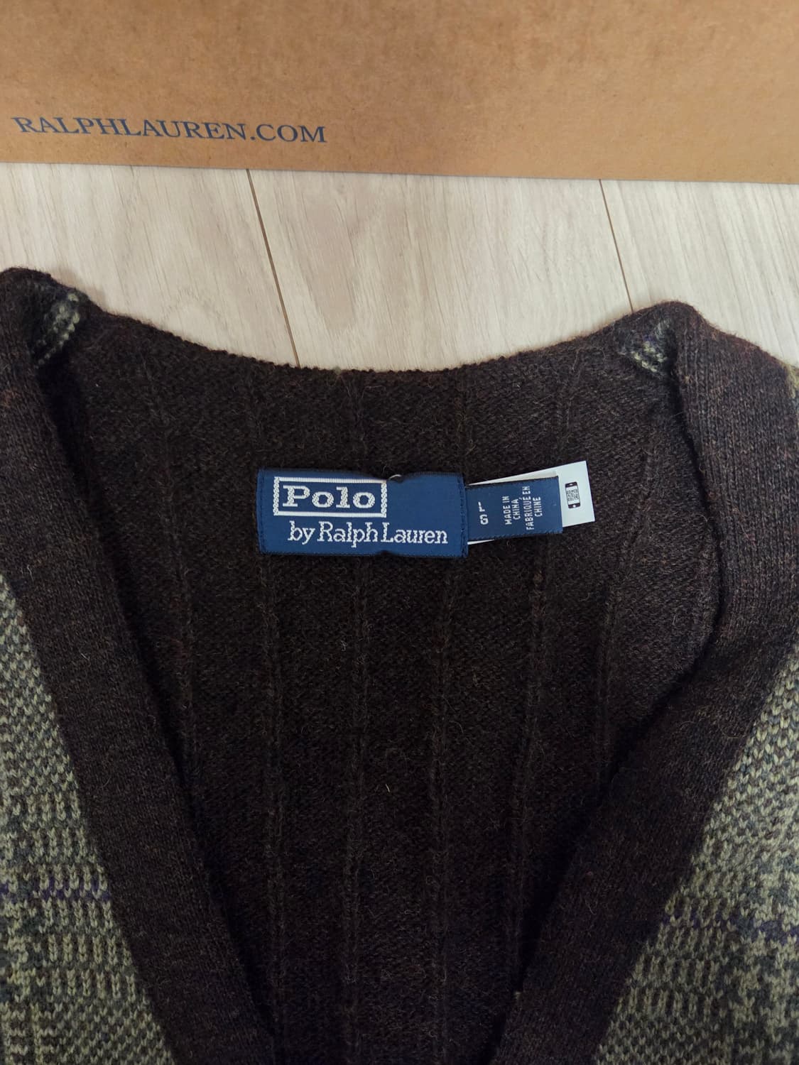 폴로 랄프로렌 윈도우페인울 니트 조끼 L 상품이미지2