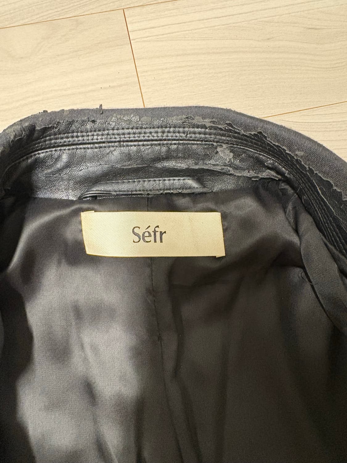 Sefr 블랙 레더 자켓 상품이미지7