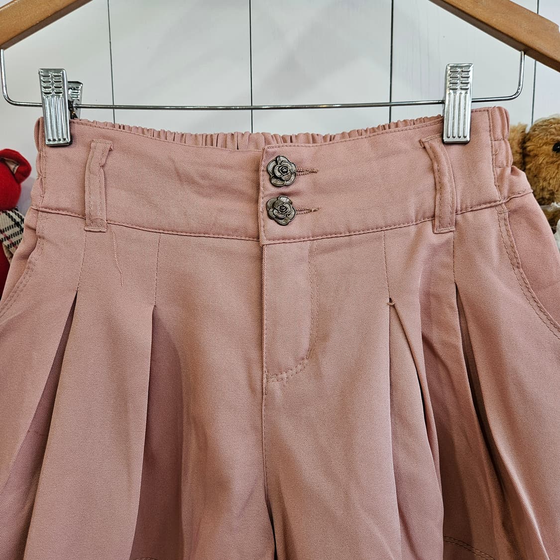 레이스 핑크 큐롯팬츠 상품이미지2