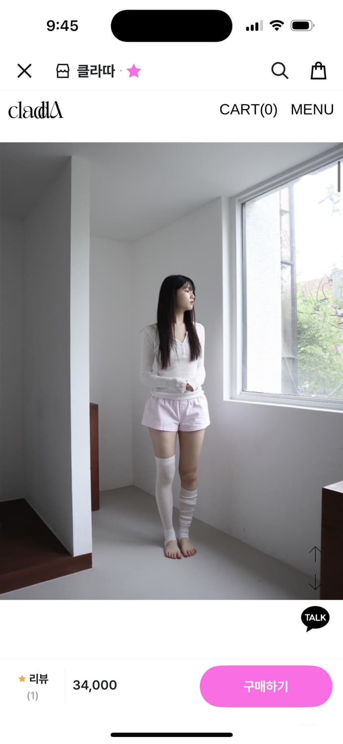 클라따 골지 헨리넥 티 (화이트) 상품이미지2