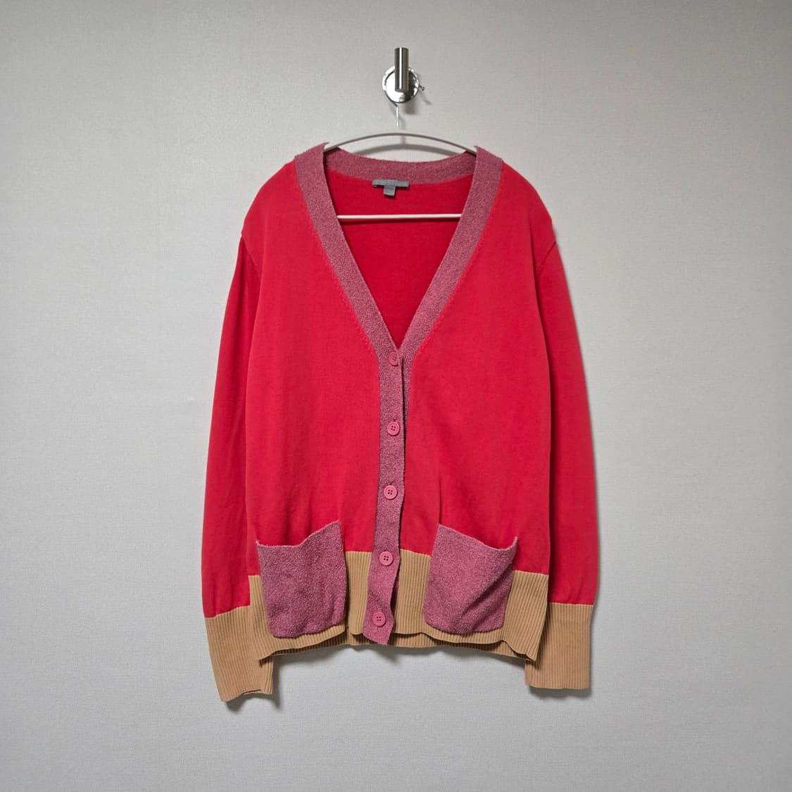 코스 컬러블록 코튼 가디건 /여성 가디건 /여자 가디건  상품이미지1