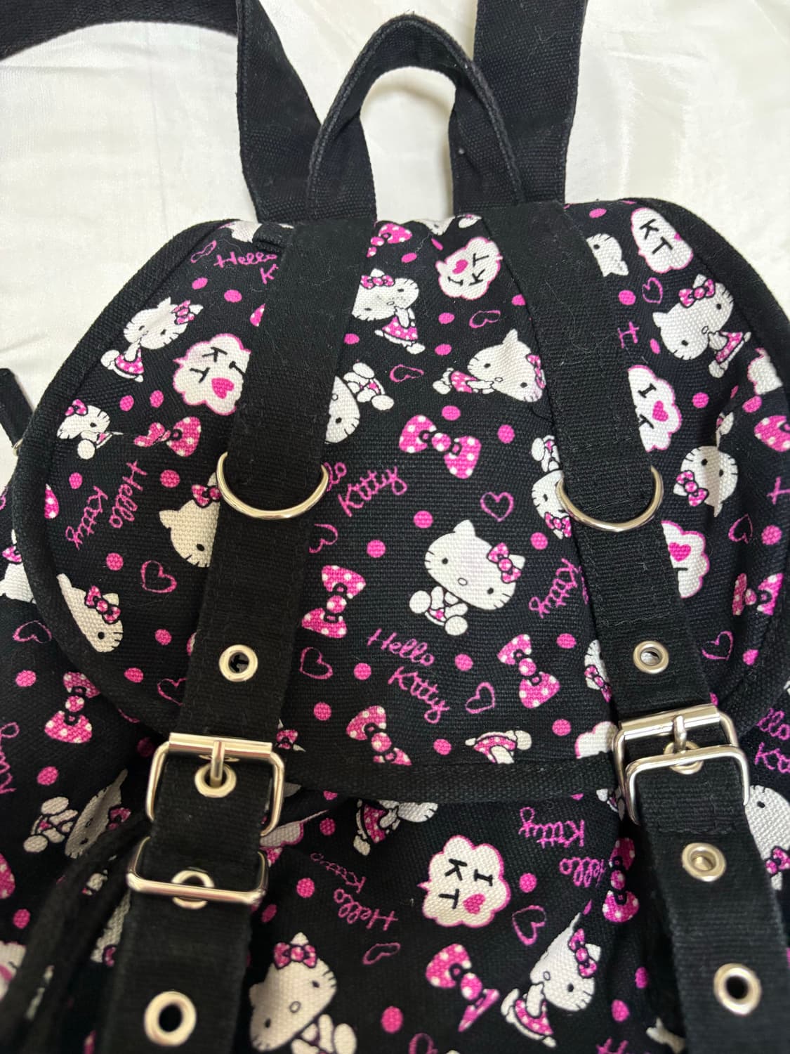 블랙 키티 도트 백팩 상품이미지5