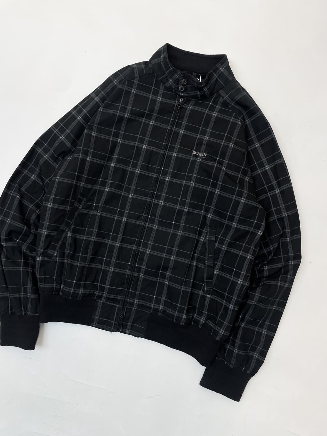 쇼트 뉴욕 체크 집업 블루종 자켓 상품이미지2