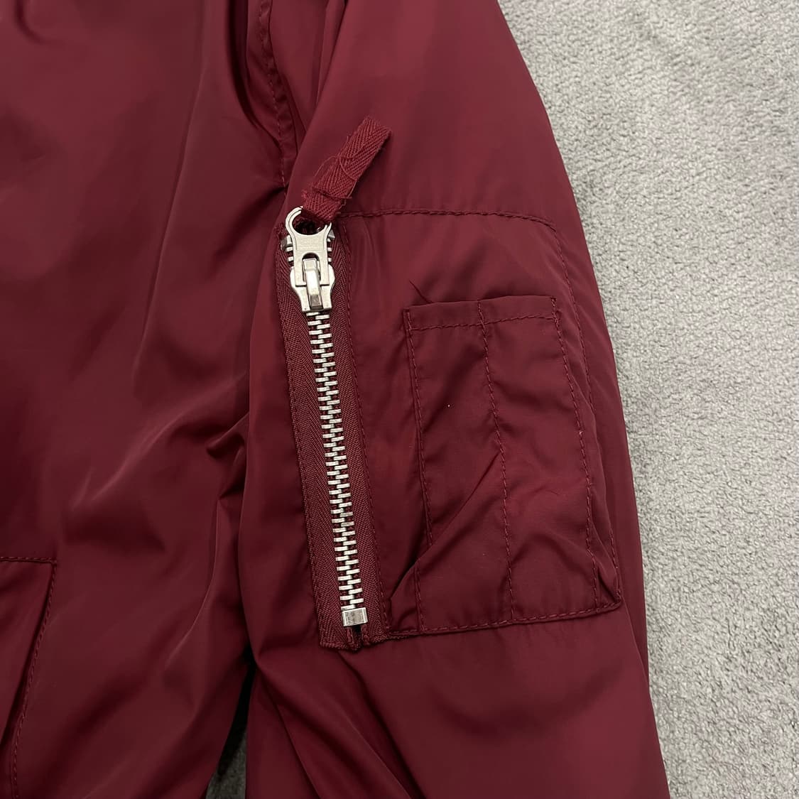 S 포에버21 버건디 봄버 자켓 상품이미지4