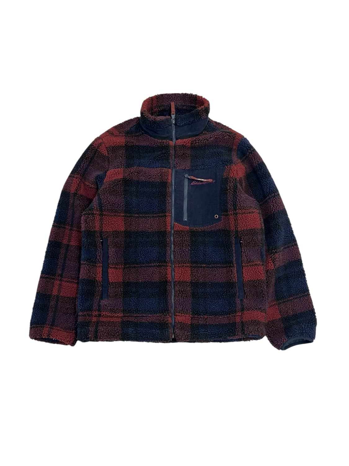 에디바우어 체크 플리스 자켓 레드 L #csz3571 상품이미지3