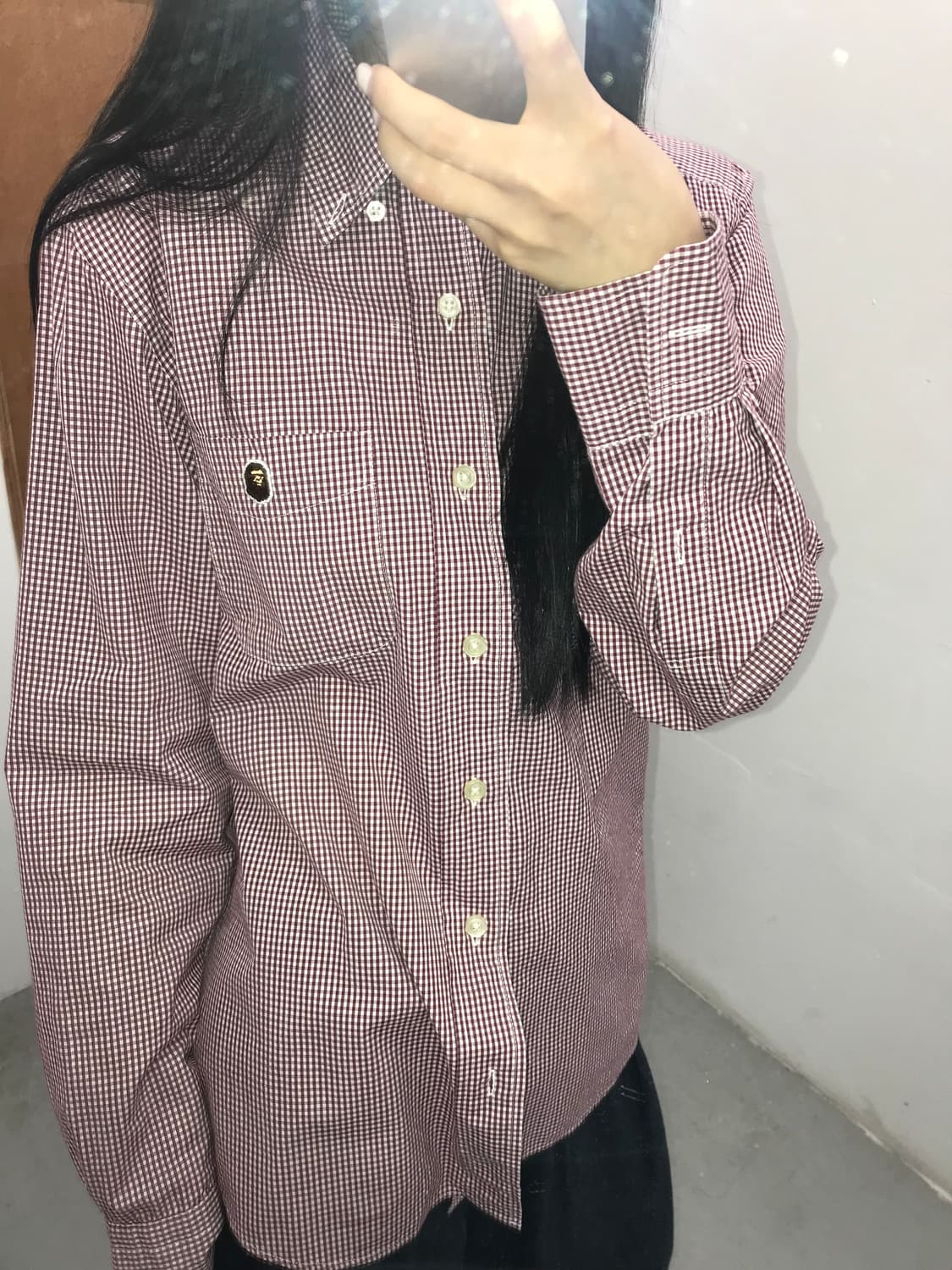 A BATHING APE Gingham Check Shirt 상품이미지4
