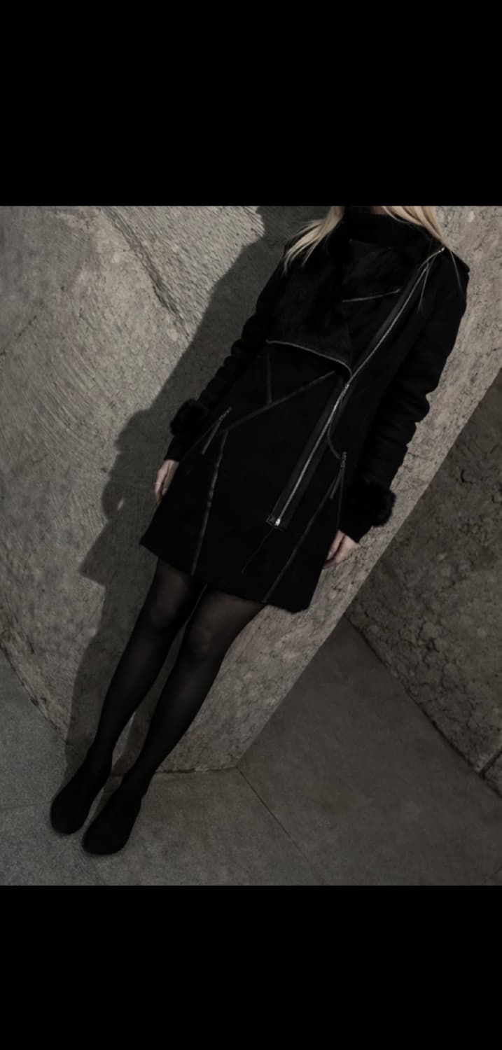 블랙 퍼 트리밍 자켓 상품이미지1