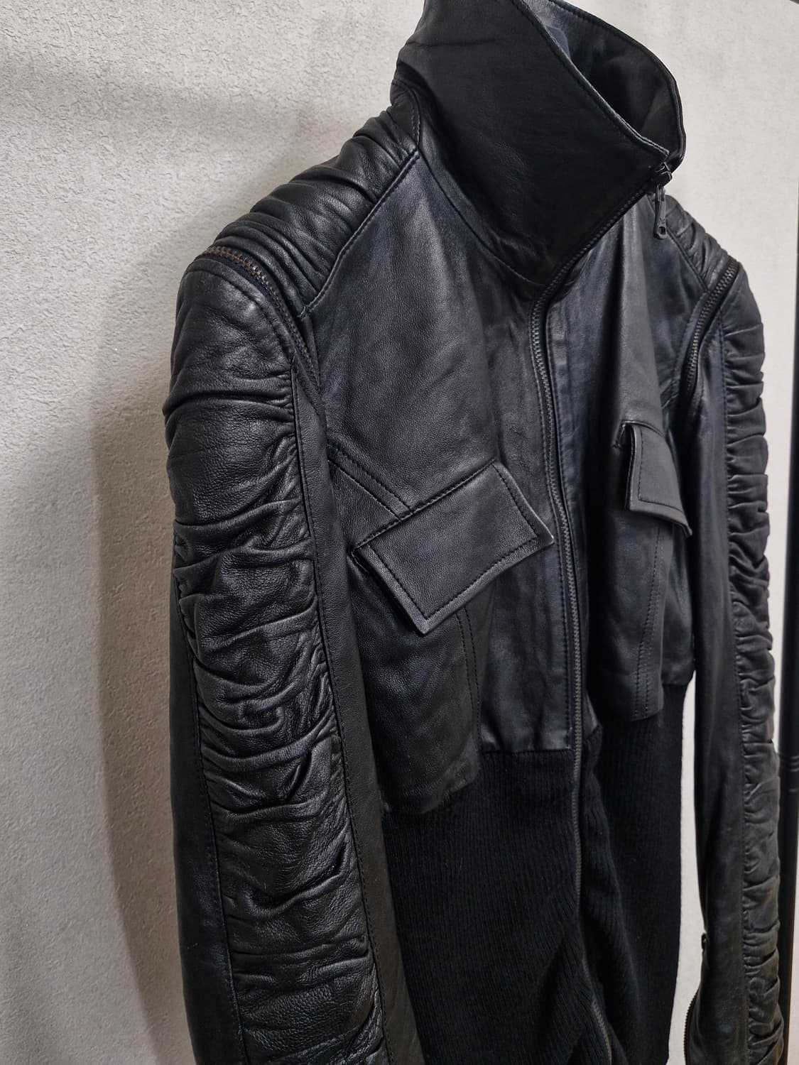 [40] 돌체앤가바나 2000s 하이브리드 레더 자켓 상품이미지3