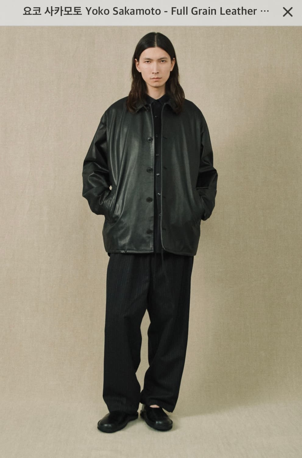 요코사카모토 25fw 풀그레인 레더 블랙 상품이미지6